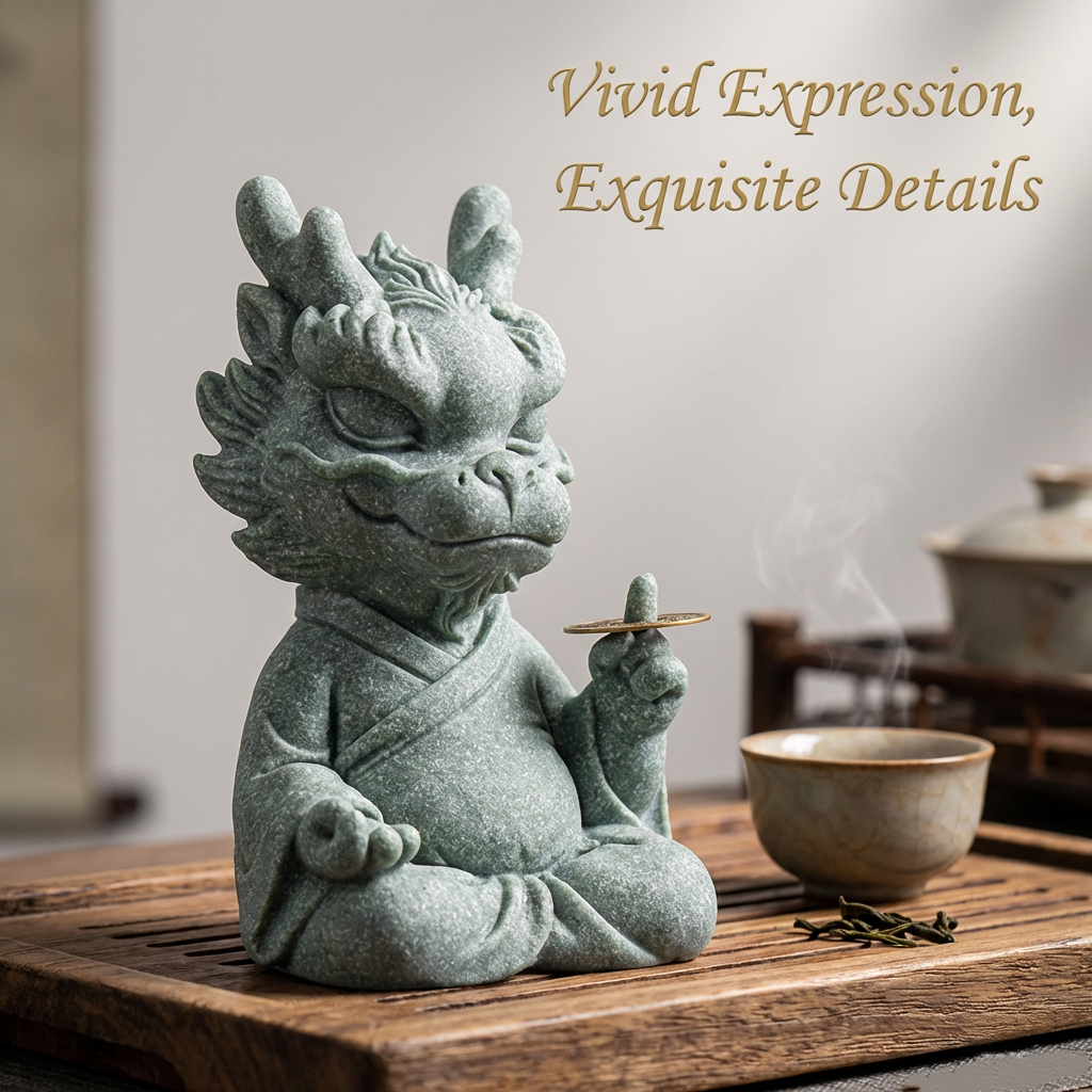 Master Dragon tea pet – hand carved natural bluestone Chinese zodiac Dragon (龙) feng shui fortune and prosperity figurine