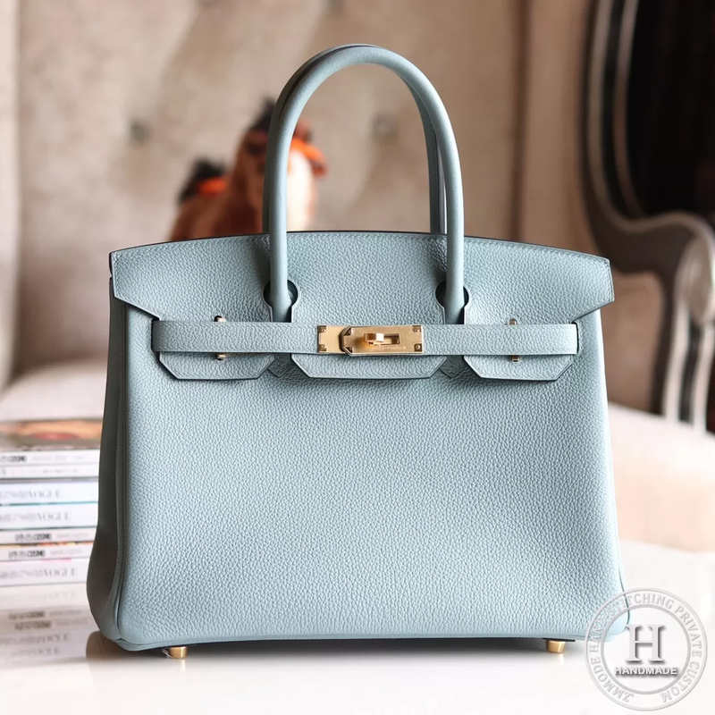 Hermes Birkin 30 Togo 7G Blue Ciel  Gold