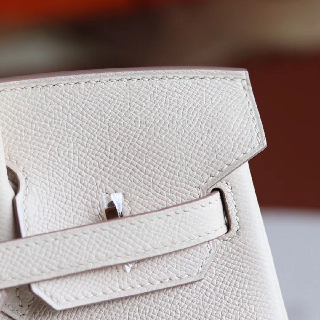 Hermes Birkin 25 Handbag CC10 Craie Epsom GHW