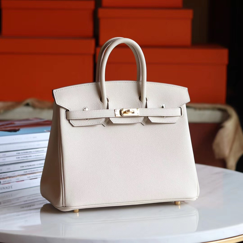 Hermes Birkin 25 Handbag CC10 Craie Epsom GHW