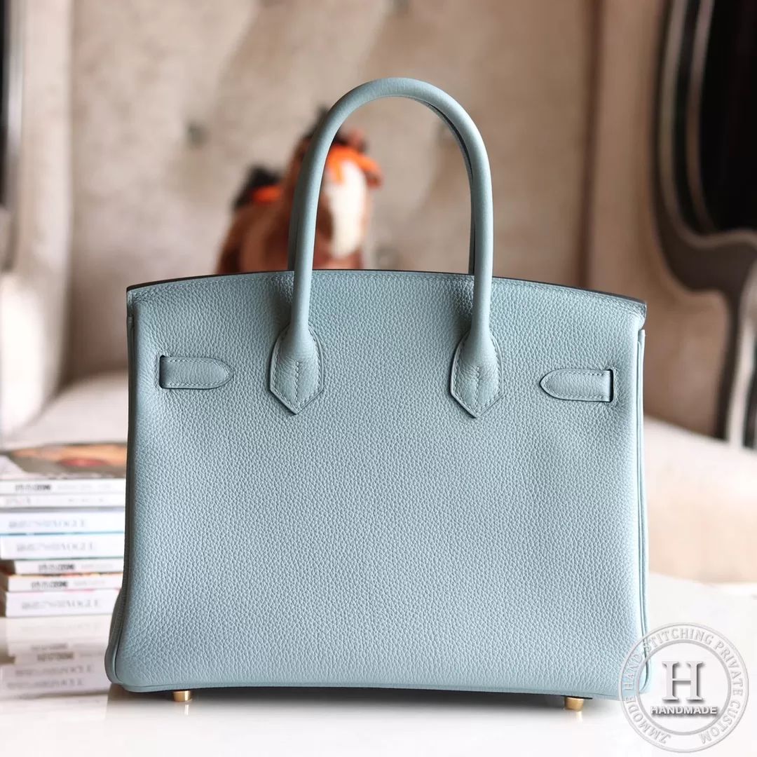 Hermes Birkin 30 Togo 7G Blue Ciel  Gold