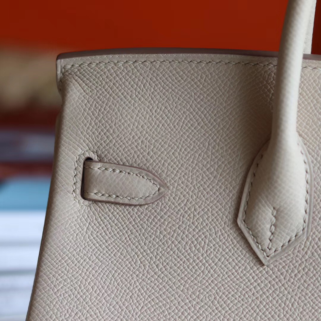 Hermes Birkin 25 Handbag CC10 Craie Epsom GHW