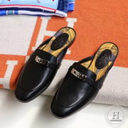 Sandals, Kelly clasp slippers black silver clasp size 39, Personal Custom
