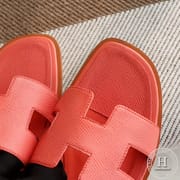 H Flat slippers slippers Epsom Lobster Powder size 34-42