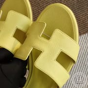 H Medium heel 4.5cm Ladies Slippers Epsom Lemon Yellow size 34-42