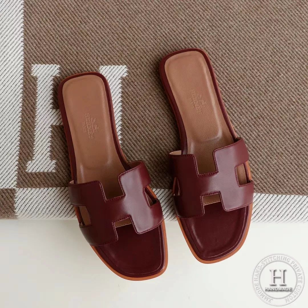 H Flat Slippers Slippers Swift Burgundy size 34-42