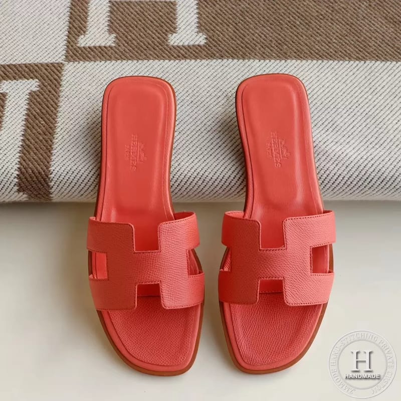 H Flat Slippers Slippers Epsom Lobster Powder Size 34-42