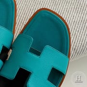 20-H Flat slippers Slippers Epsom Peacock Green size 34-42