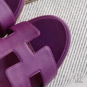 H Medium heel 4.5cm ladies slippers Epsom Anemone purple size 34-42