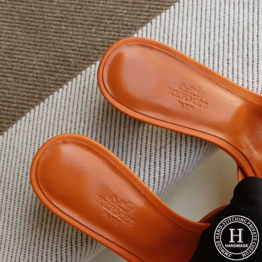 H Medium heel 4.5cm Ladies Slippers Epsom Classic Orange size 34-42