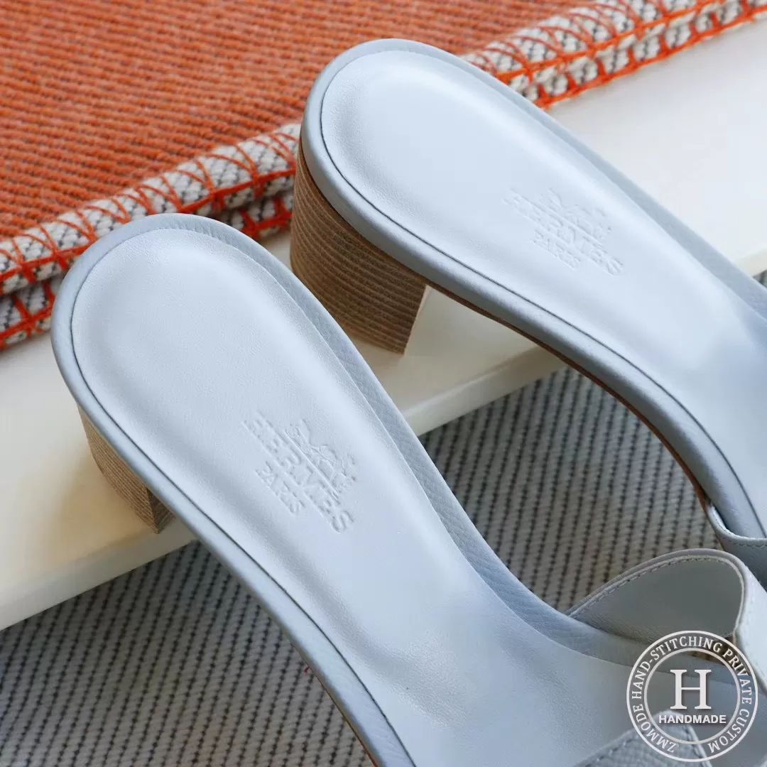 White H medium heel 4.5, Hermes Epsom size 34-42