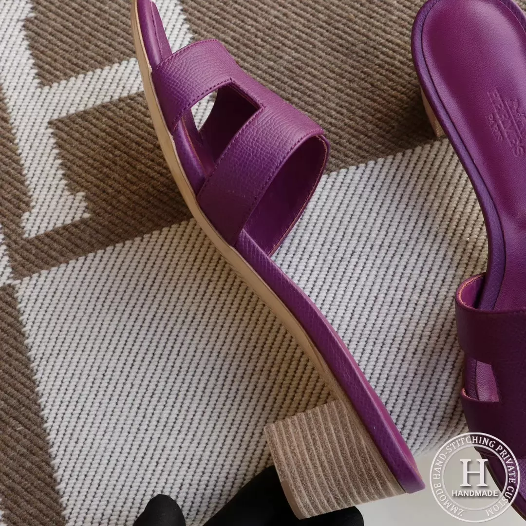 H Medium heel 4.5cm ladies slippers Epsom Anemone purple size 34-42 H Medium heel 4.5cm ladies slippers Epsom Anemone purple size 34-42