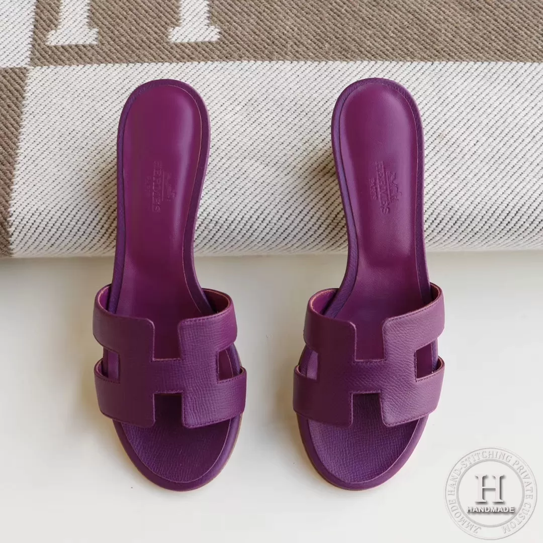 H Medium heel 4.5cm ladies slippers Epsom Anemone purple size 34-42 H Medium heel 4.5cm ladies slippers Epsom Anemone purple size 34-42