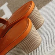 H Medium heel 4.5cm Ladies Slippers Epsom Classic Orange size 34-42