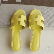 H Medium heel 4.5cm Ladies Slippers Epsom Lemon Yellow size 34-42