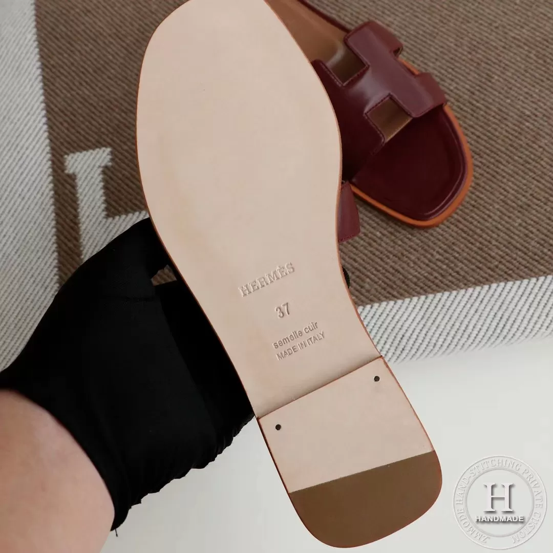 H Flat Slippers Slippers Swift Burgundy size 34-42