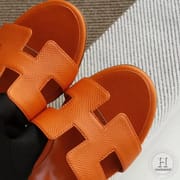 H Medium heel 4.5cm Ladies Slippers Epsom Classic Orange size 34-42
