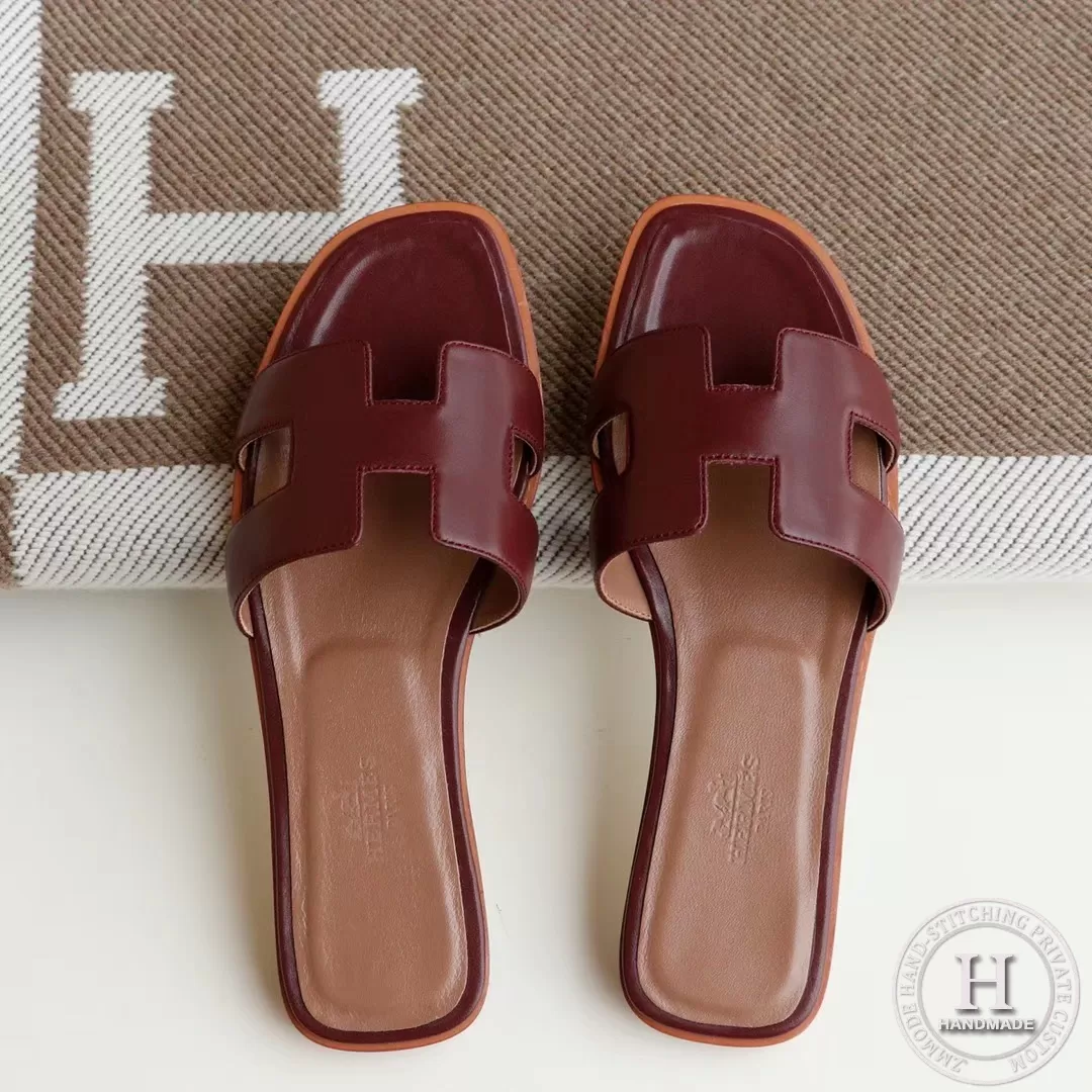 H Flat Slippers Slippers Swift Burgundy size 34-42