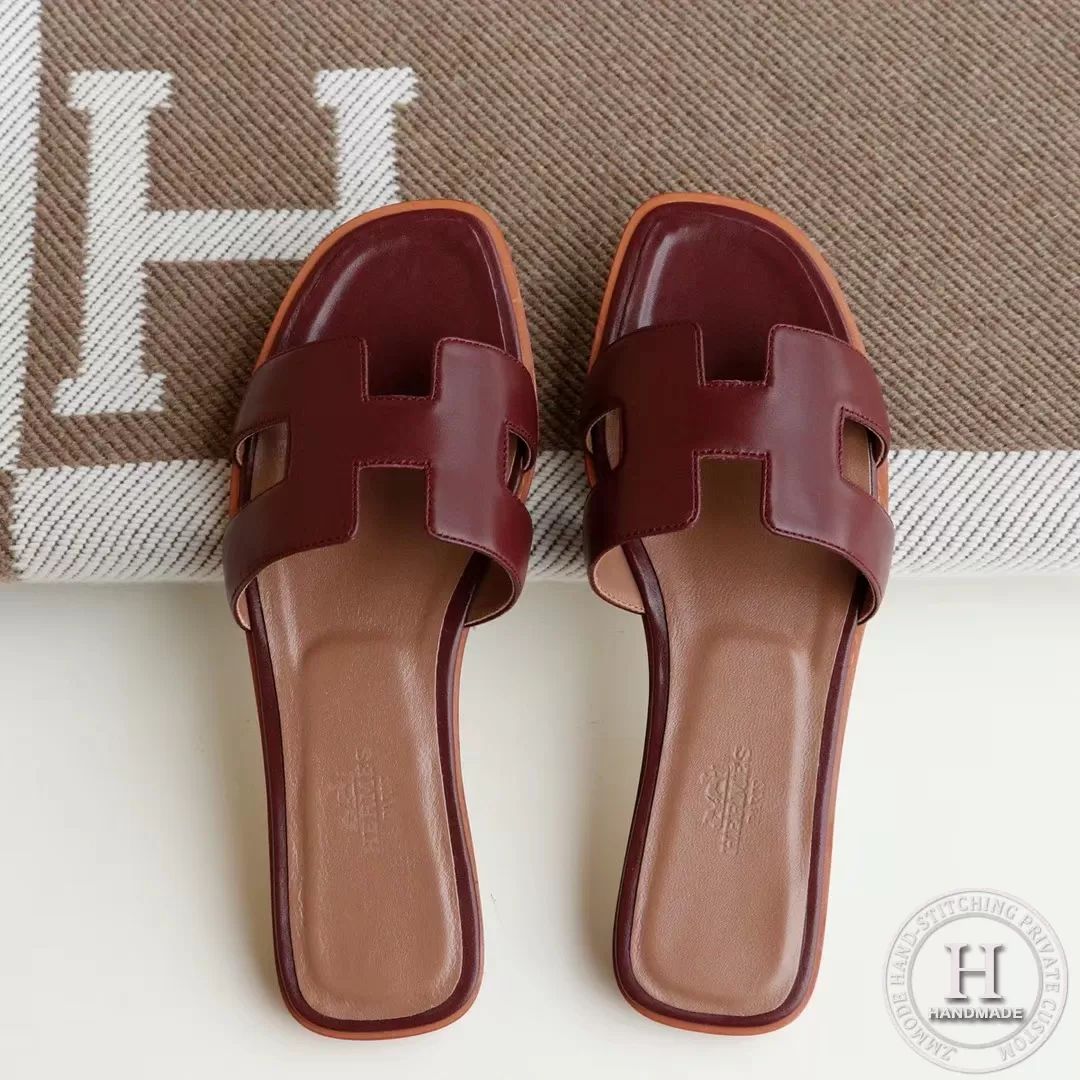 H Flat Slippers Slippers Swift Burgundy size 34-42
