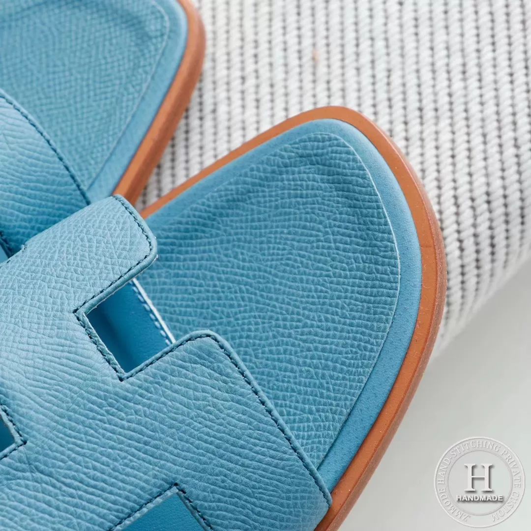 H Flat slippers Epsom jean Blue size 34-42