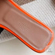 H Flat slippers slippers sandals patent leather orange size 34-42