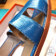 CUSTOM ORAN SANDAL Lizard 7C Cobalt 34-42