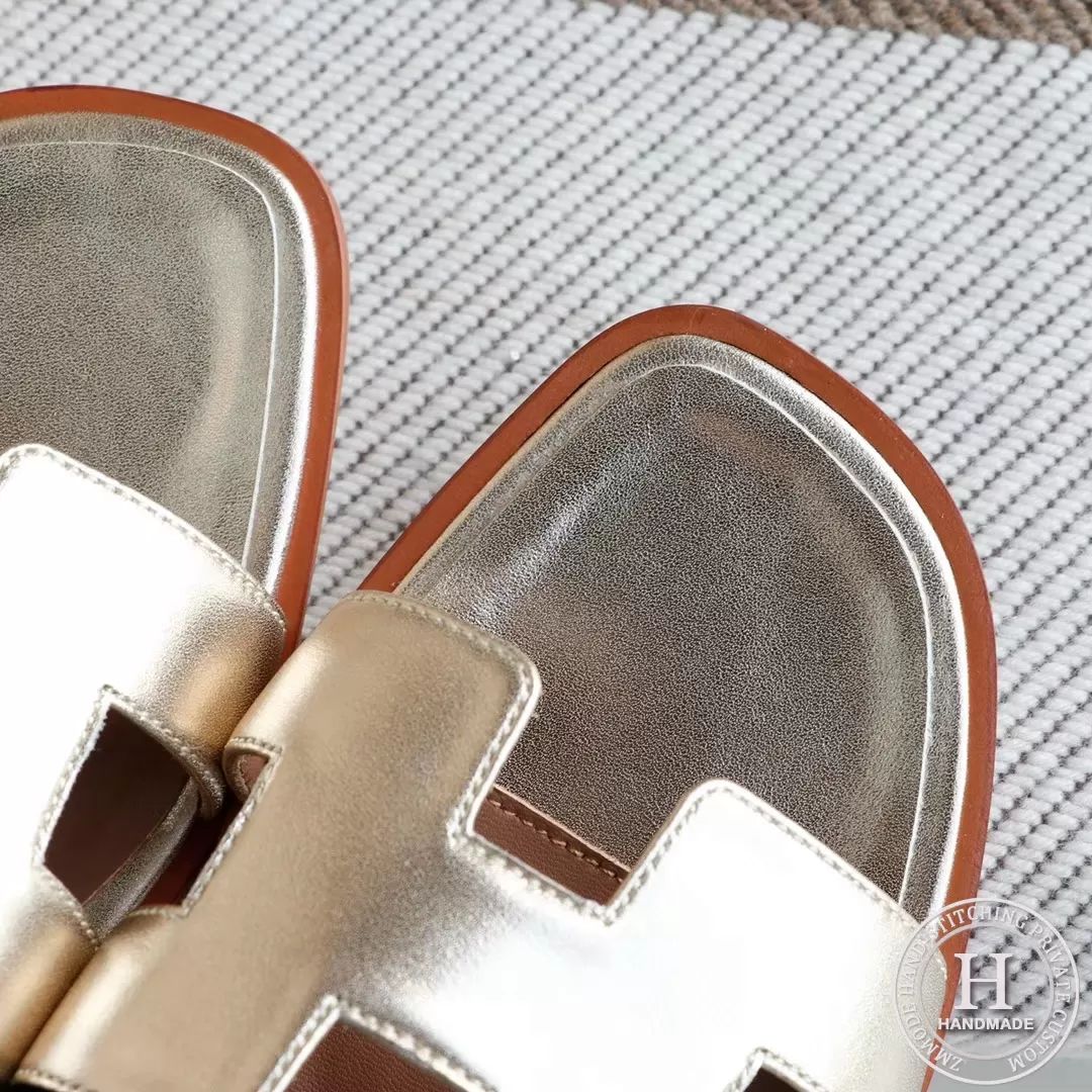 H Flat slippers Slippers silver size 34-42