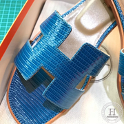 CUSTOM ORAN SANDAL Lizard 7C Cobalt 34-42