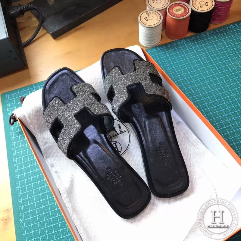 H Slippers Black Diamond Glitter 35-40