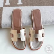 H Flat slippers Slippers silver size 34-42