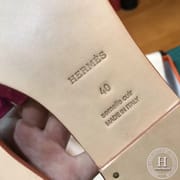 H Flat slipper Ostrich skin E5 Rose Tyrien 35-42 Reserved