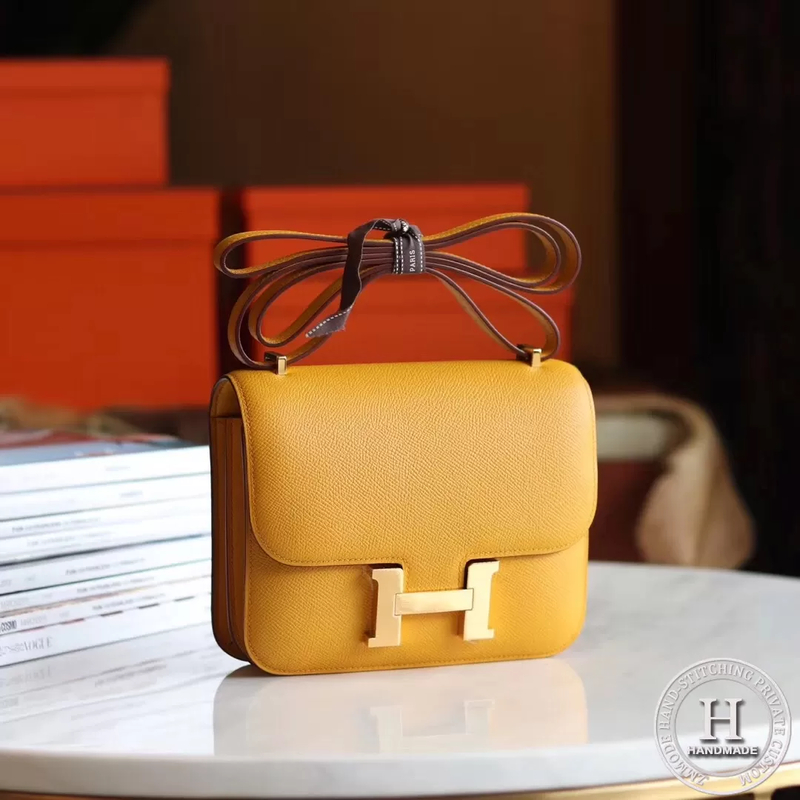 Mini Constance 18 Bag 9D Ambre Epsom GHW
