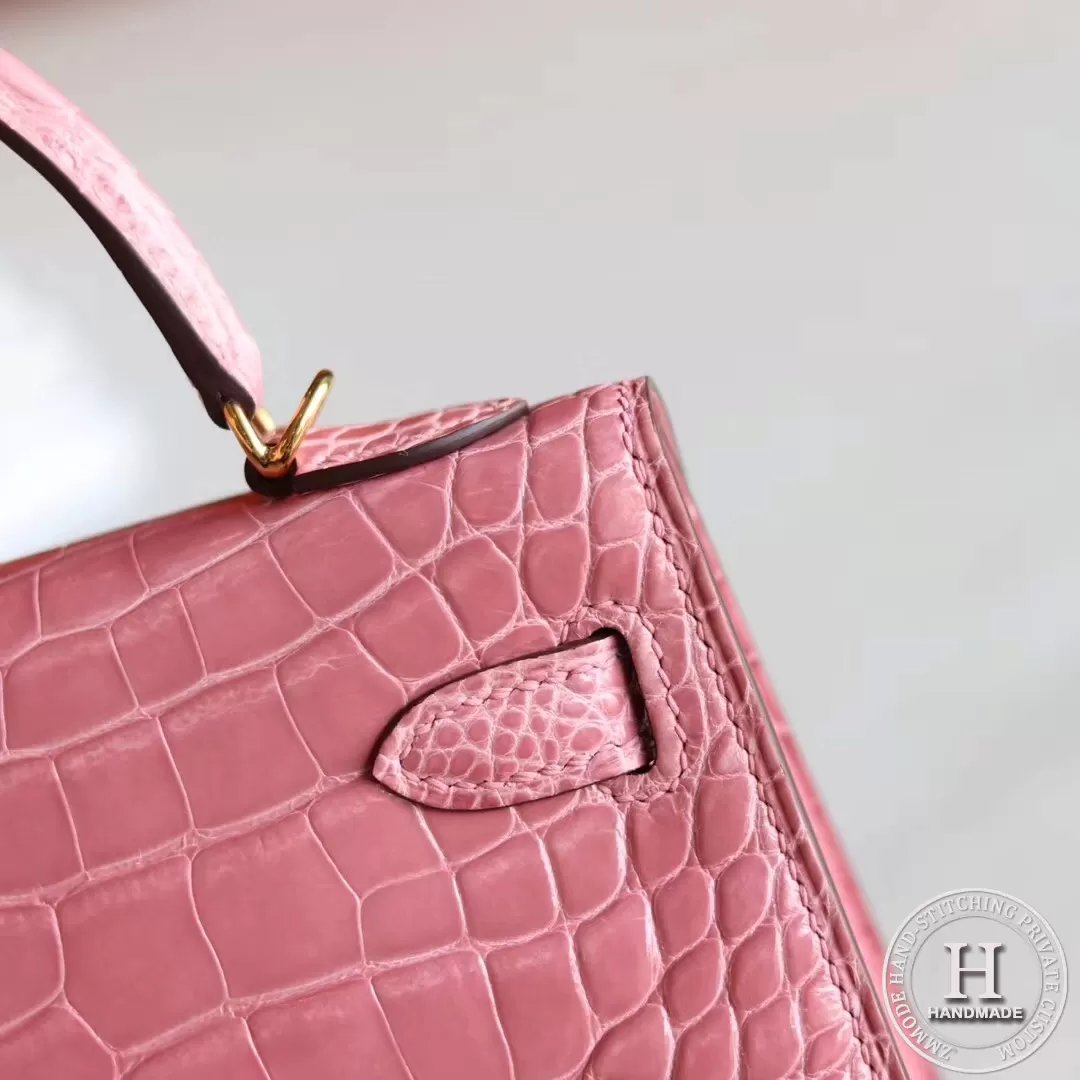 MINI KELLY II  ALLIGATOR MATTE 5P PINK