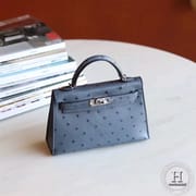 MINI KELLY II  Ostrich N7 bleu tempete PHW