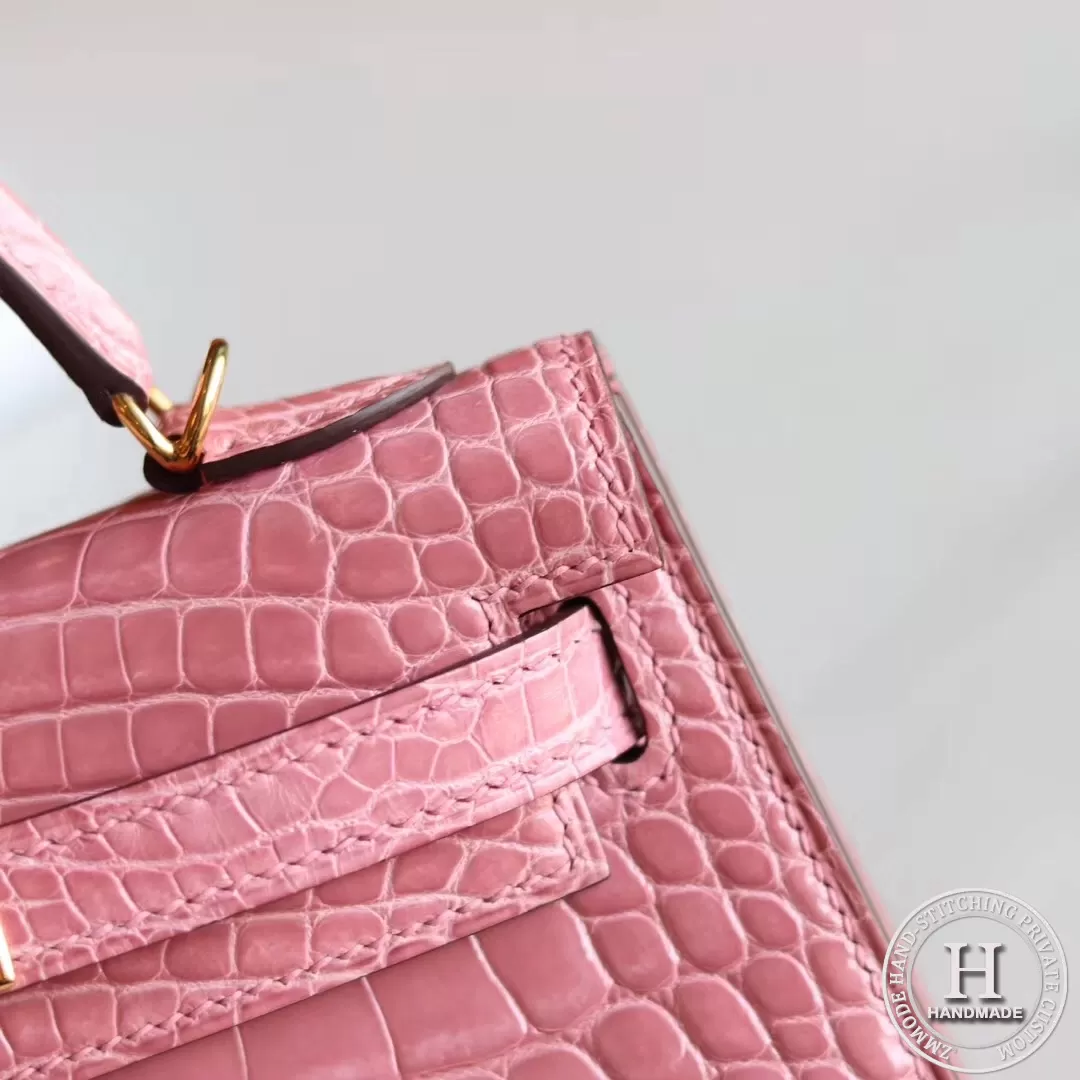 MINI KELLY II  ALLIGATOR MATTE 5P PINK