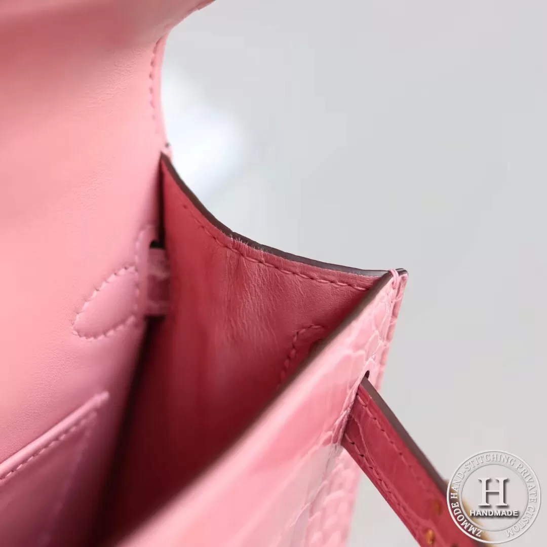 MINI KELLY II  ALLIGATOR MATTE 5P PINK