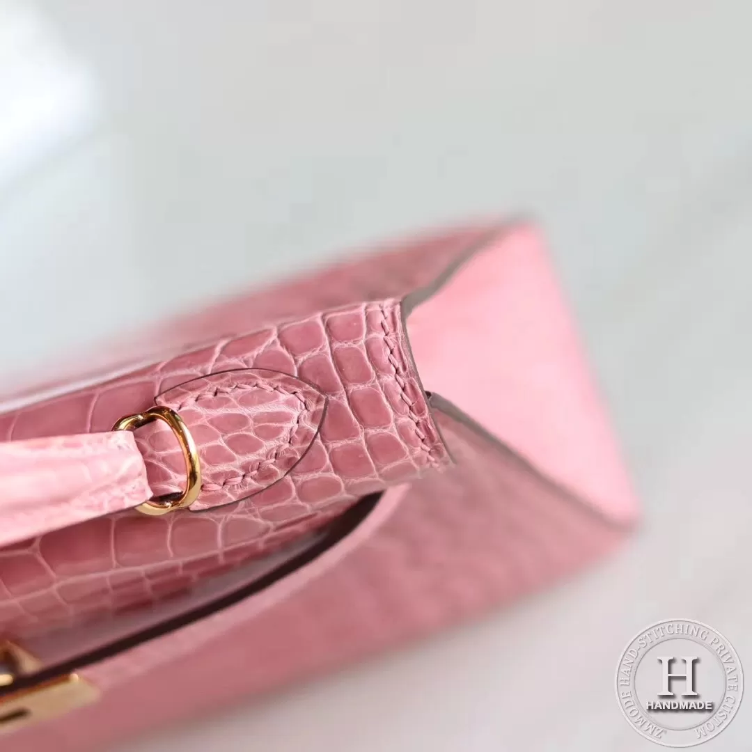 MINI KELLY II  ALLIGATOR MATTE 5P PINK