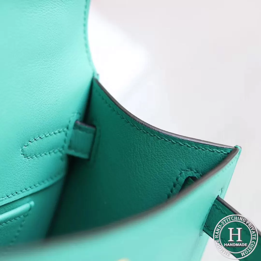 Mini Kelly Pochette 22 Swift U1 Vert Verone GHW