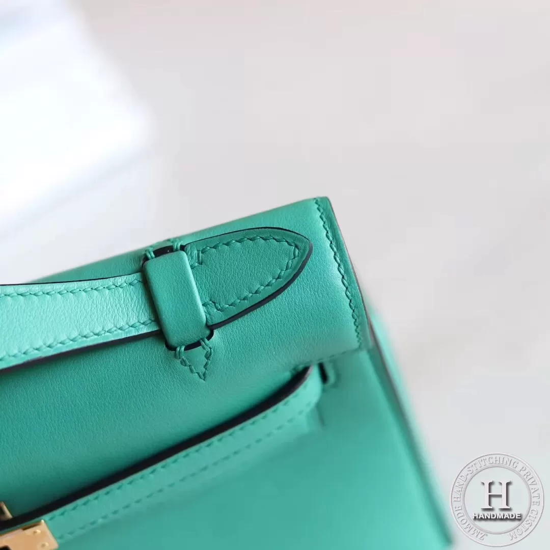 Mini Kelly Pochette 22 Swift U1 Vert Verone GHW