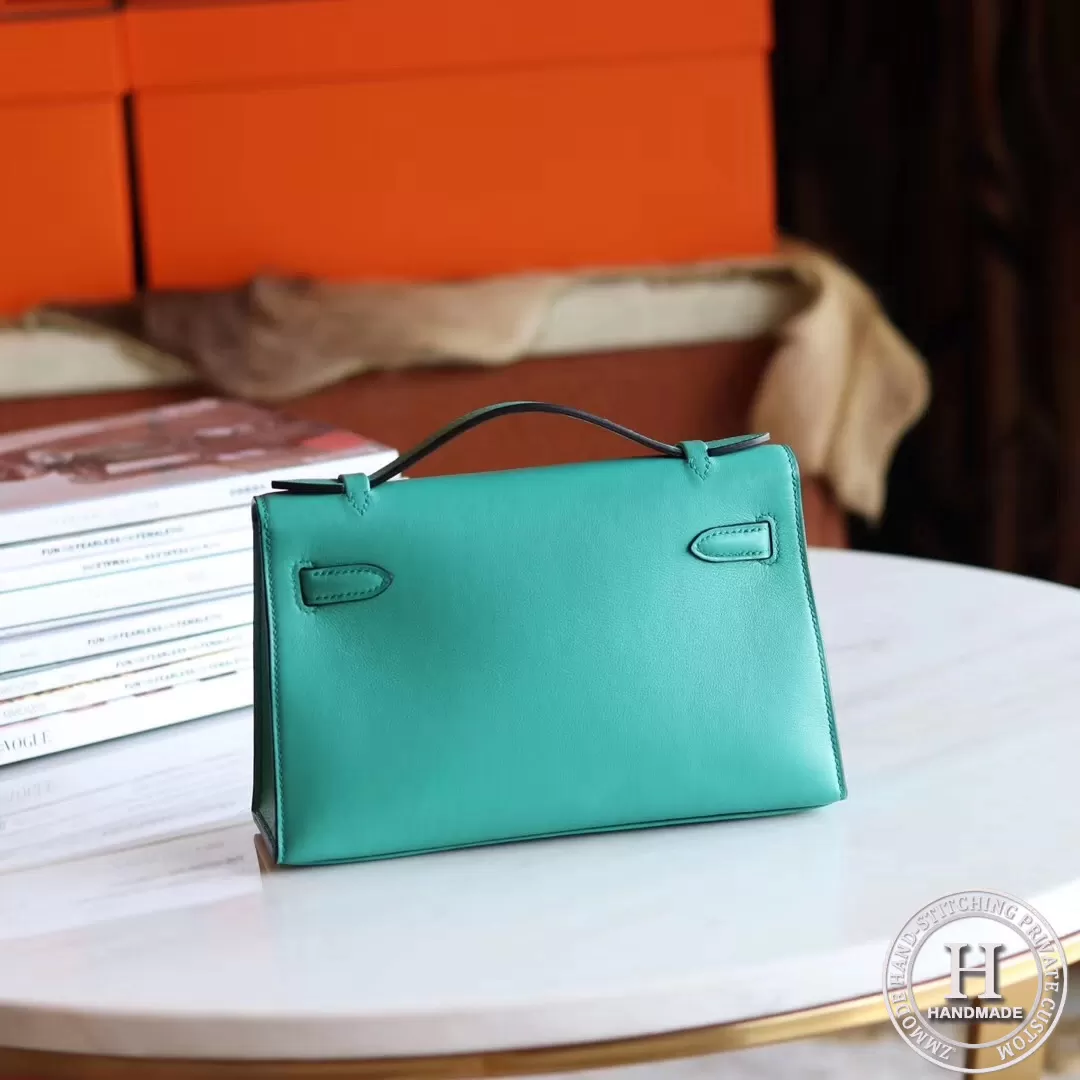 Mini Kelly Pochette 22 Swift U1 Vert Verone GHW