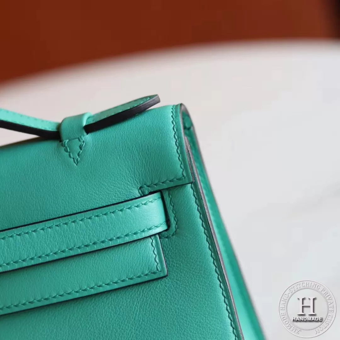 Mini Kelly Pochette 22 Swift U1 Vert Verone GHW