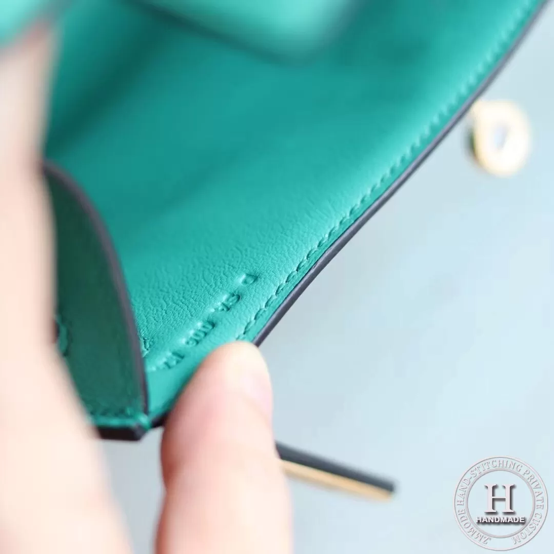 Mini Kelly Pochette 22 Swift U1 Vert Verone GHW