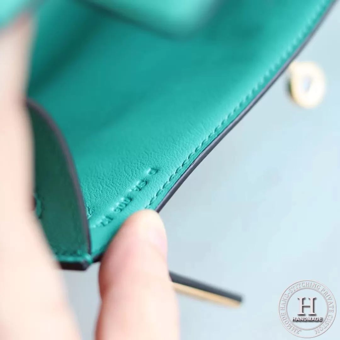 Mini Kelly Pochette 22 Swift U1 Vert Verone GHW