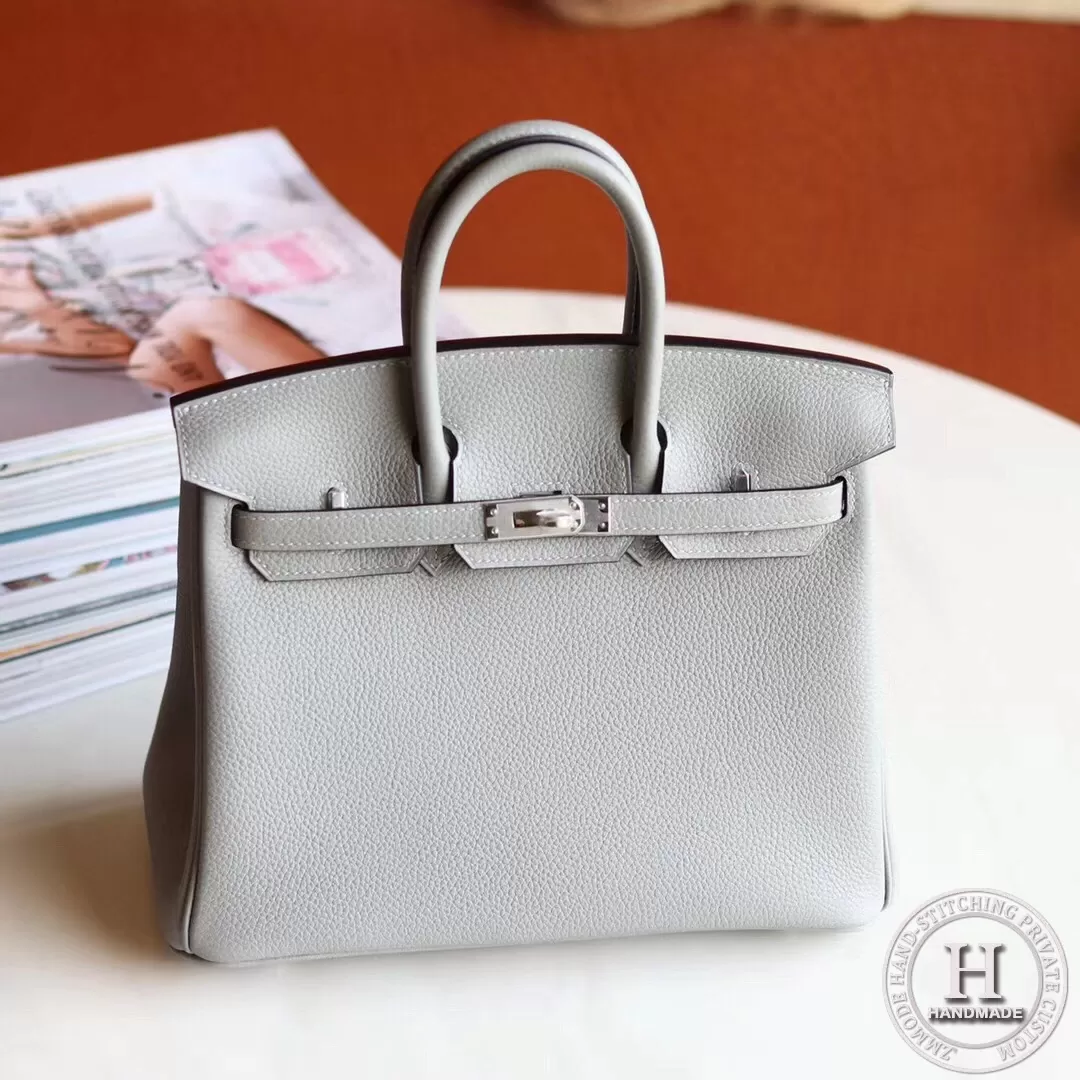 Birkin 25 TOGO  4Z Gris Mouette PHW