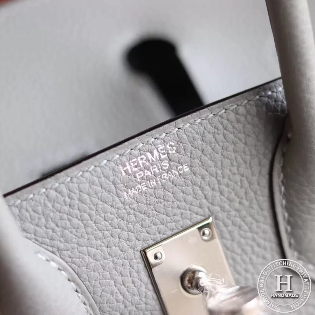 Birkin 25 TOGO  4Z Gris Mouette PHW