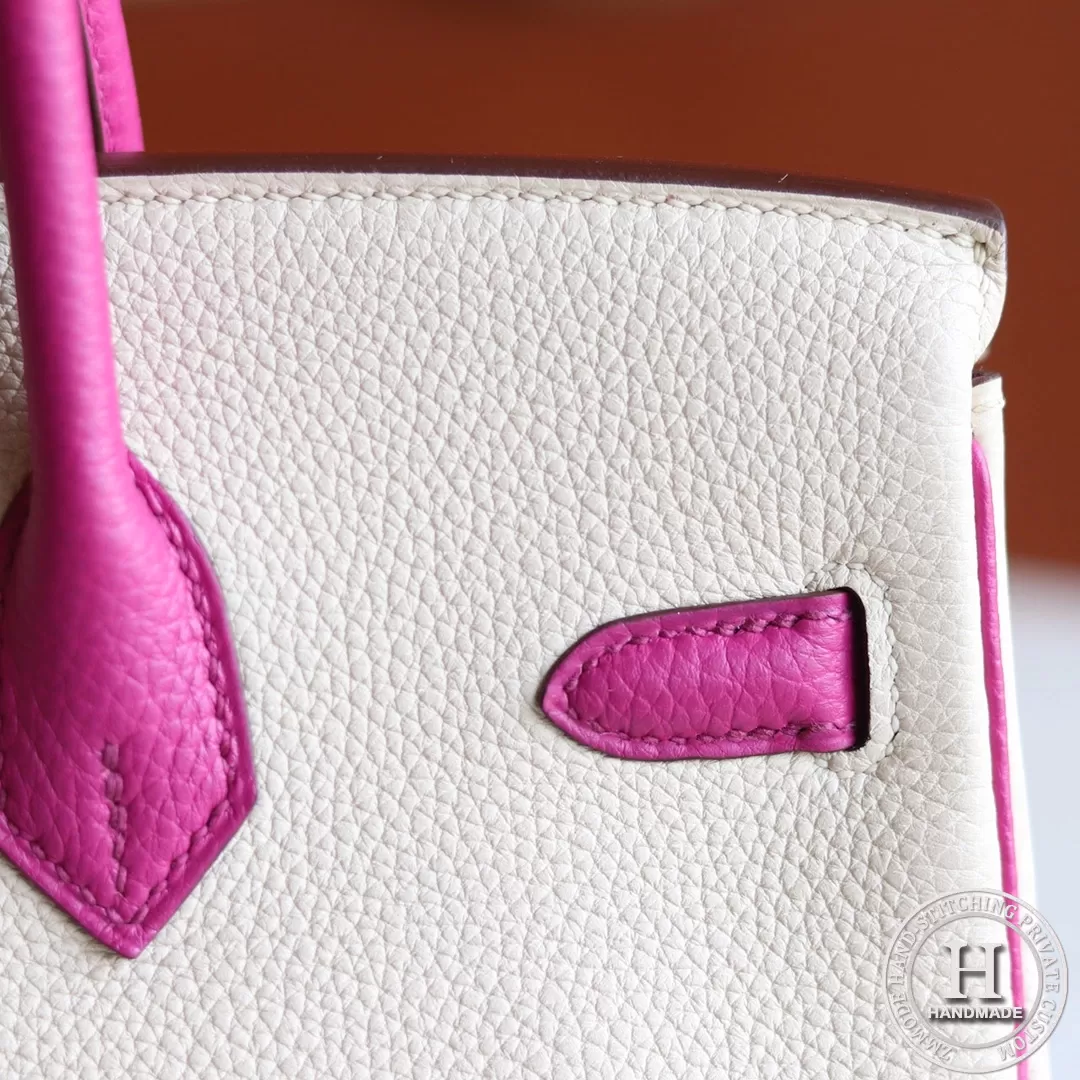 Birkin 25 TOGO  10 craie / L3 Rose Purple GHW