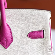 Birkin 25 TOGO  10 craie / L3 Rose Purple GHW