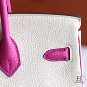 Birkin 25 TOGO  10 craie / L3 Rose Purple GHW