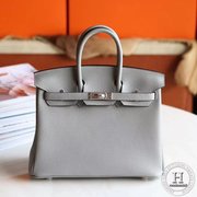 Birkin 25 TOGO  4Z Gris Mouette PHW