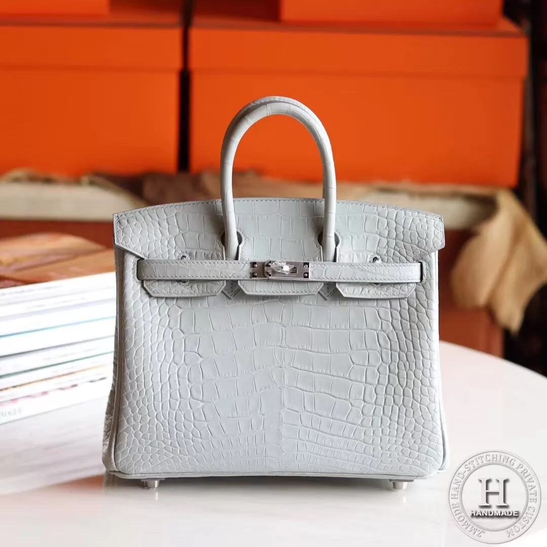 Birkin 25 80 Pearl Grey